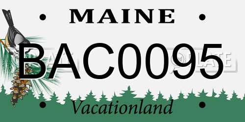 BAC0095 Maine License Plate
