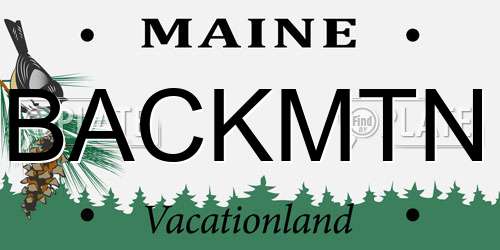 BACKMTN Maine License Plate