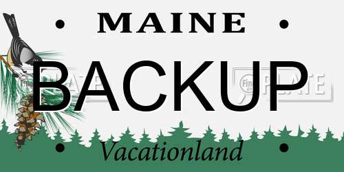 BACKUP Maine License Plate