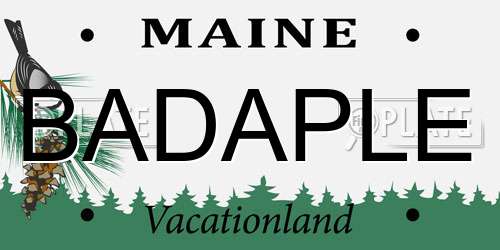 BADAPLE Maine License Plate