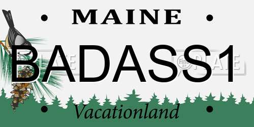 BADASS1 Maine License Plate