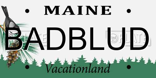 BADBLUD Maine License Plate