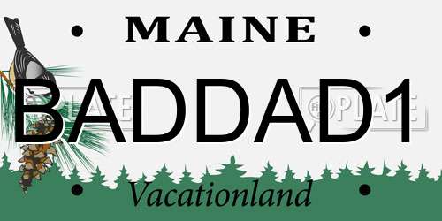 BADDAD1 Maine License Plate