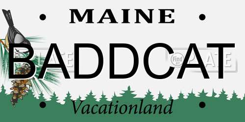 BADDCAT Maine License Plate