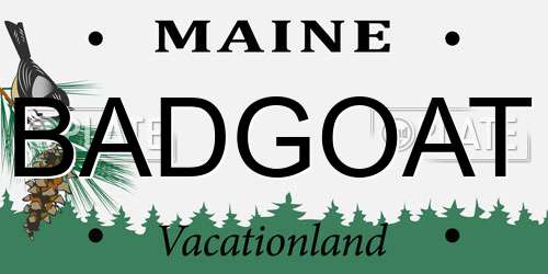 BADGOAT Maine License Plate