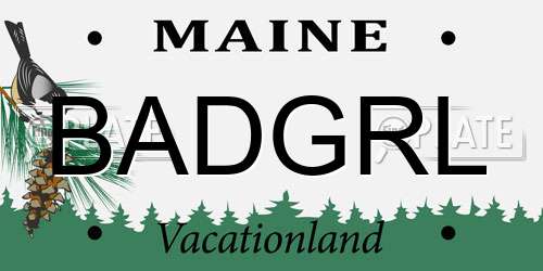 BADGRL Maine License Plate