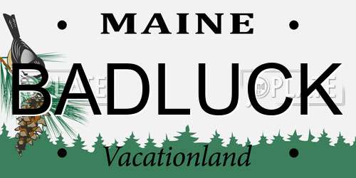 BADLUCK Maine License Plate