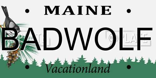 BADWOLF Maine License Plate
