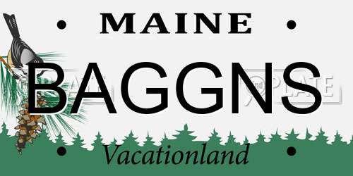 BAGGNS Maine License Plate