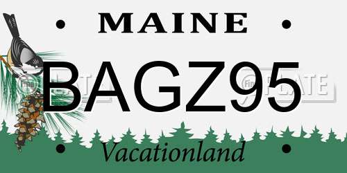 BAGZ95 Maine License Plate