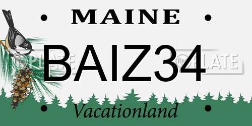 BAIZ34 Maine License Plate