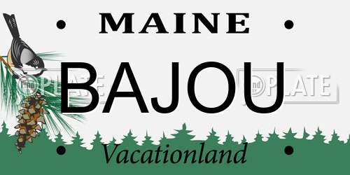 BAJOU Maine License Plate