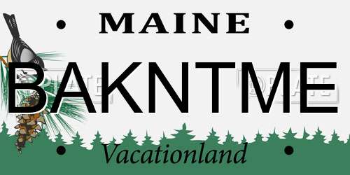 BAKNTME Maine License Plate