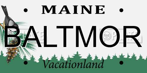 BALTMOR Maine License Plate