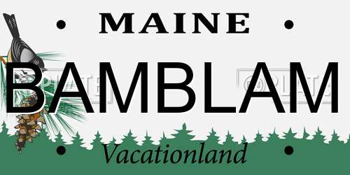 BAMBLAM Maine License Plate