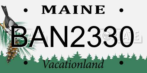 BAN2330 Maine License Plate