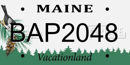 BAP2048 Maine License Plate