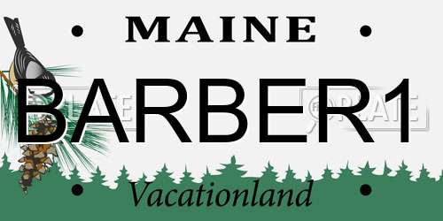 BARBER1 Maine License Plate