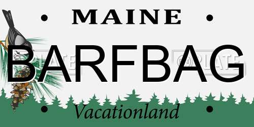 BARFBAG Maine License Plate