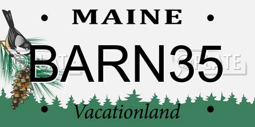 BARN35 Maine License Plate