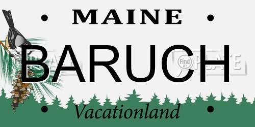 BARUCH Maine License Plate