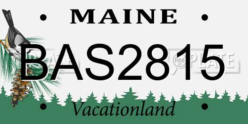 BAS2815 Maine License Plate