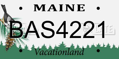 BAS4221 Maine License Plate