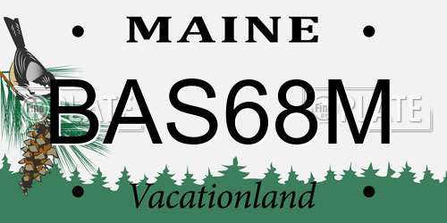 BAS68M Maine License Plate