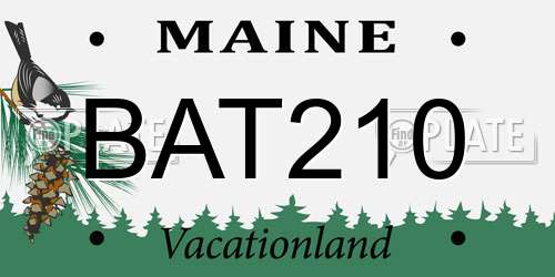 BAT210 Maine License Plate