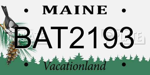 BAT2193 Maine License Plate