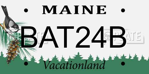 BAT24B Maine License Plate