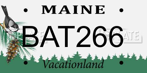 BAT266 Maine License Plate