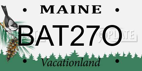 BAT27O Maine License Plate