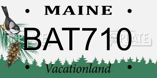 BAT710 Maine License Plate