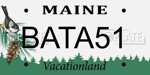 BATA51 Maine License Plate