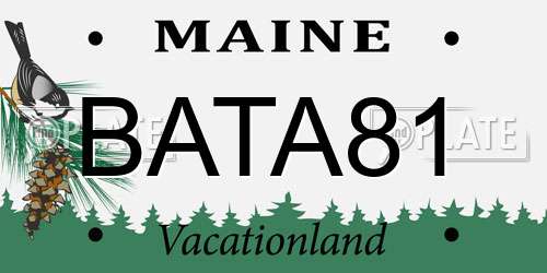 BATA81 Maine License Plate