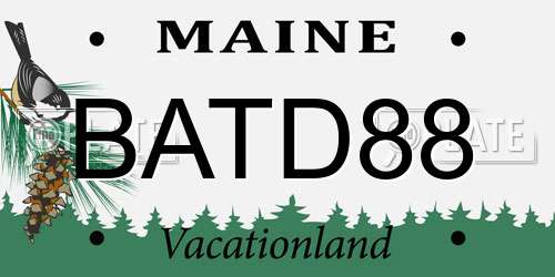 BATD88 Maine License Plate