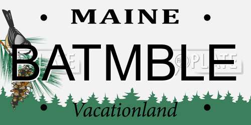BATMBLE Maine License Plate