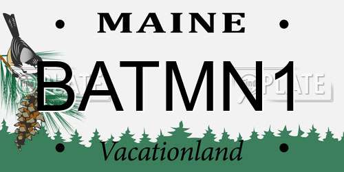 BATMN1 Maine License Plate