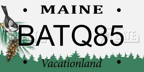 BATQ85 Maine License Plate