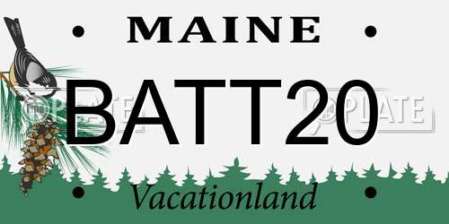 BATT20 Maine License Plate