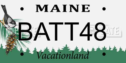 BATT48 Maine License Plate