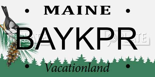 BAYKPR Maine License Plate
