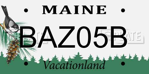 BAZ05B Maine License Plate