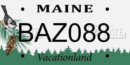 BAZ088 Maine License Plate
