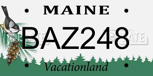 BAZ248 Maine License Plate