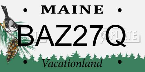 BAZ27Q Maine License Plate