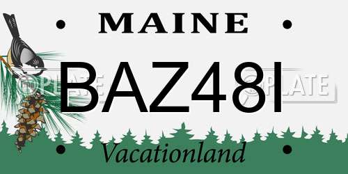 BAZ48I Maine License Plate