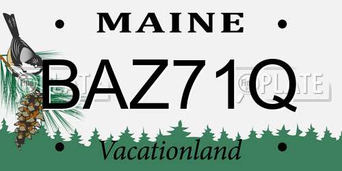 BAZ71Q Maine License Plate