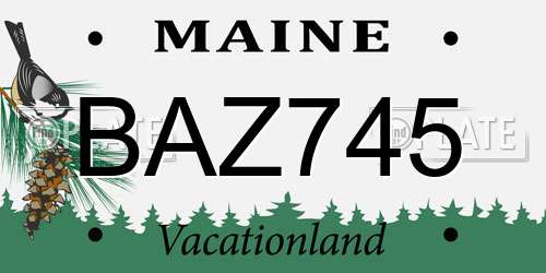 BAZ745 Maine License Plate